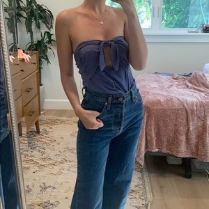 FREE PEOPLE PURPLE TUBE TOP WITH TIE